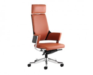 enterprise tan leather executive chair with headrest