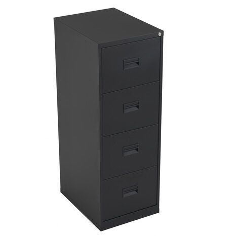Steel 4 drawer filing cabinet - Black