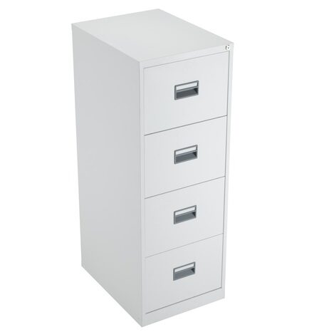 Steel 4 drawer filing cabinet - White