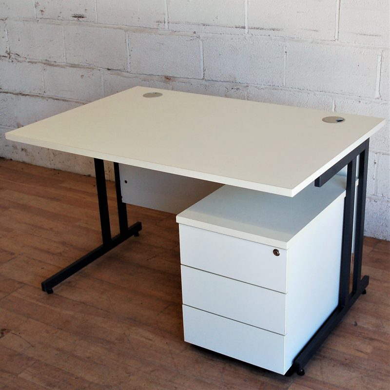 Desk White Grey 120cm 11082