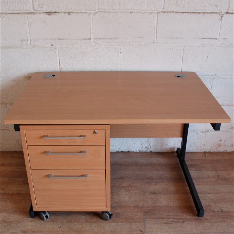 Beech 120cm Workstation Desk 11105