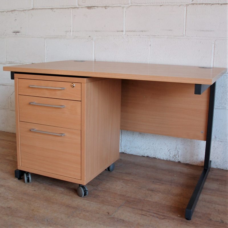 Beech 120cm Workstation Desk 11105