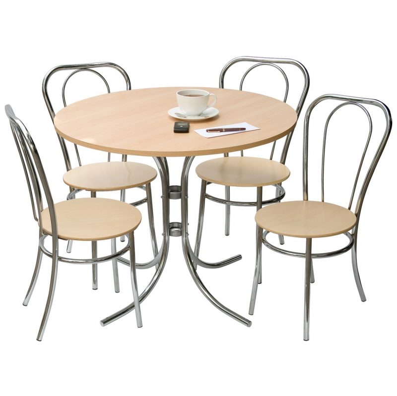 Deluxe Beech Bistro Set Table & 4 chairs