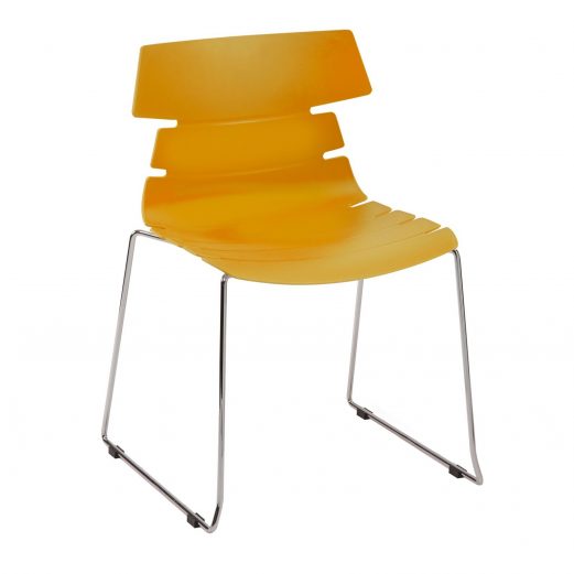 Hetton Chrome Cafe Chairs 9 Colours + 2 Leg Styles