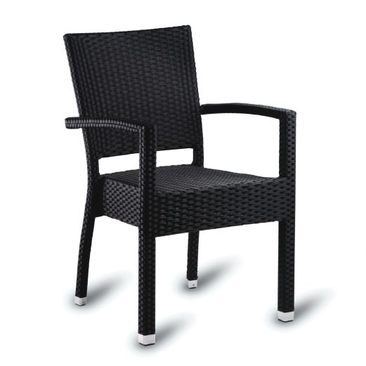 Kingsley Outdoor Arm Chair Stackable PE Resin Weave