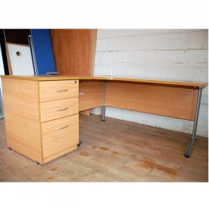 Radial Corner Desk Beech 13022