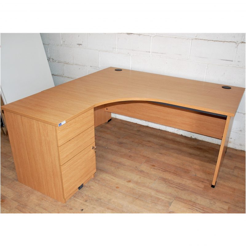 Radial Corner Desk Oak 13025