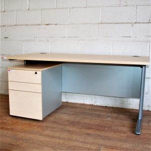 Maple Grey Desk and Pedestal 160cm 11114
