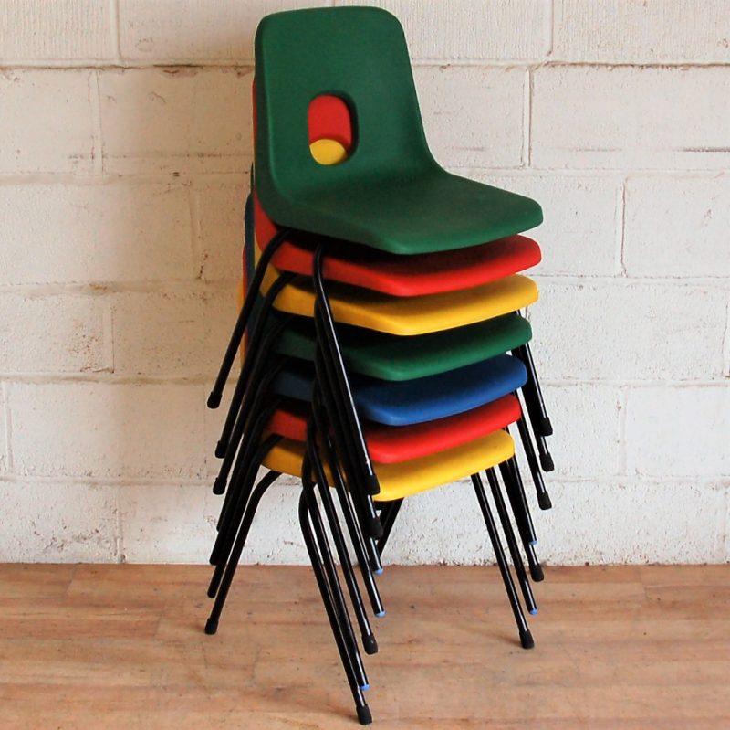Set of 6 HILLE Multi Coloured Polyprop Side Chairs 1100
