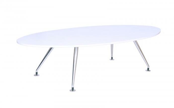Initial White Oval Boardroom Table