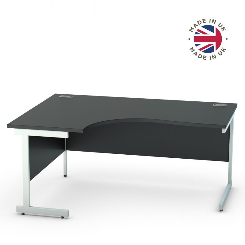 Black Cantilever Crescent Desk