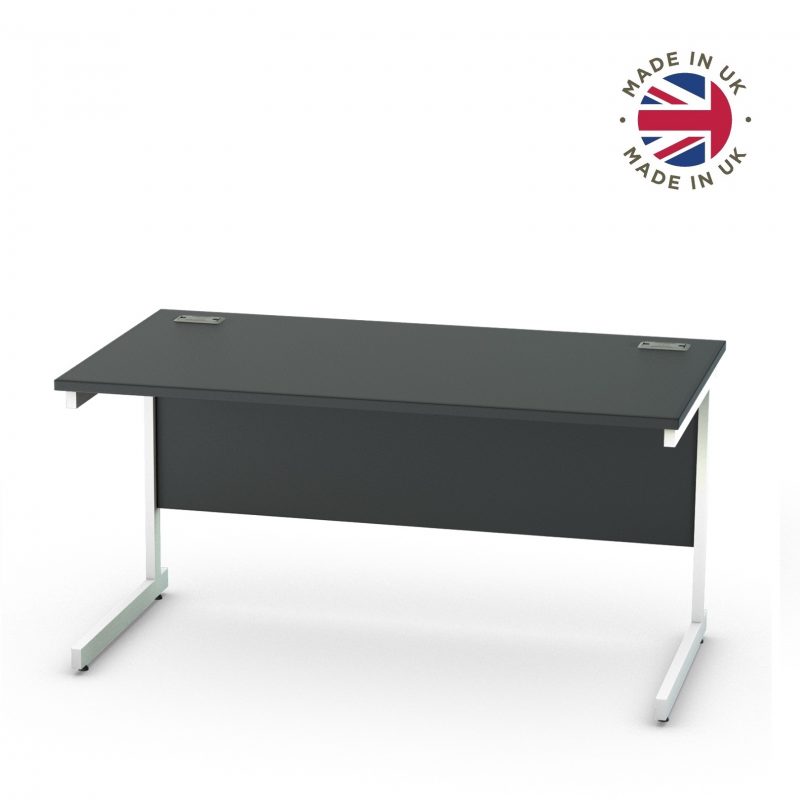 Black Cantilever Straight Desk