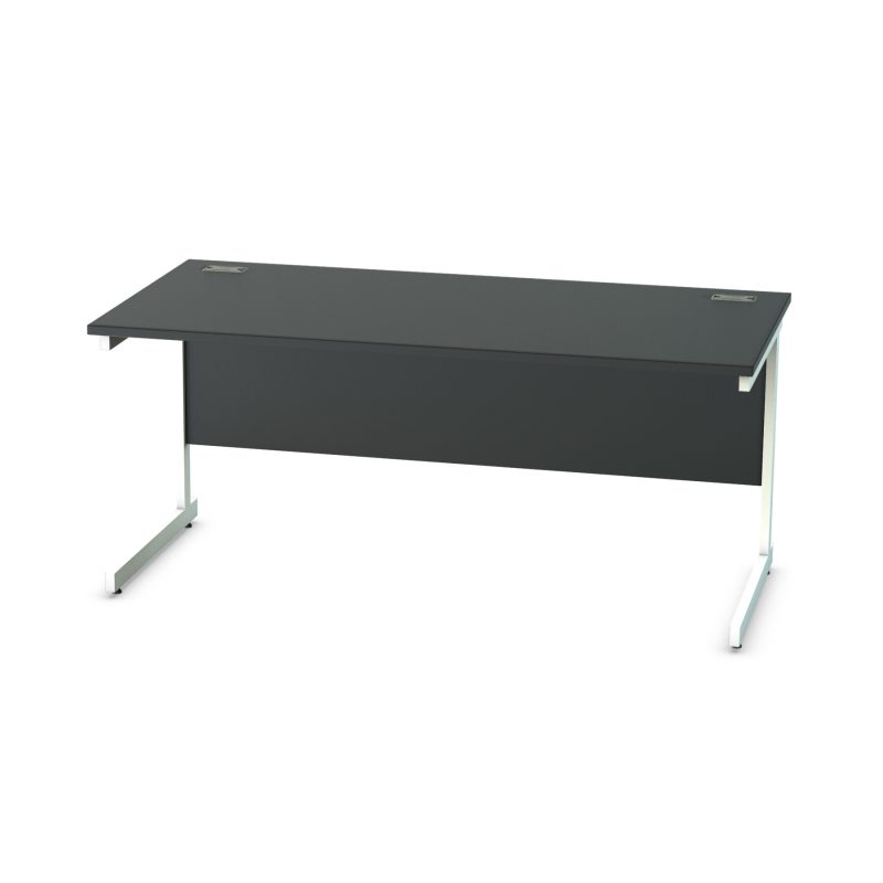 Black Cantilever Straight Desk