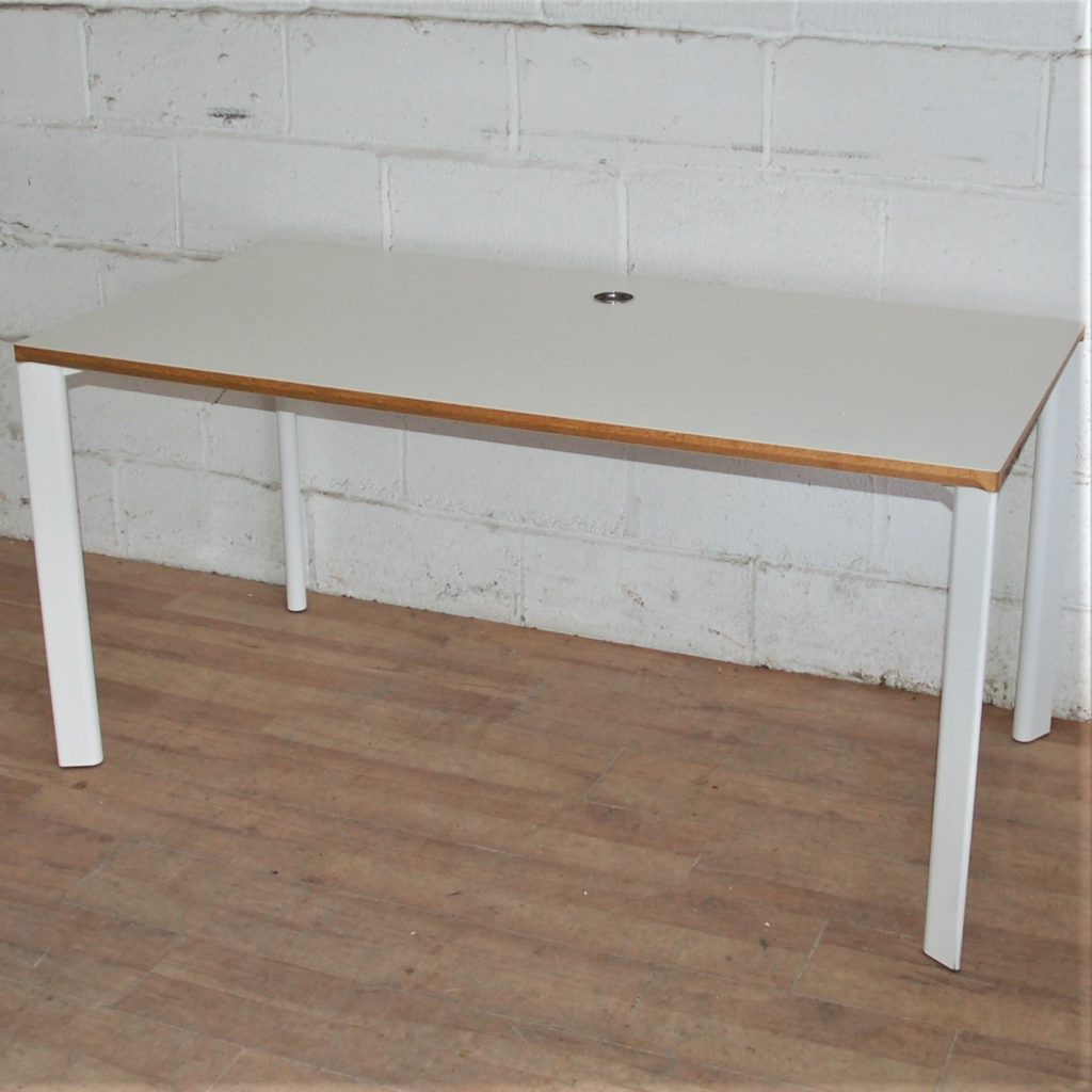 White and Oak Designer Desk 11143