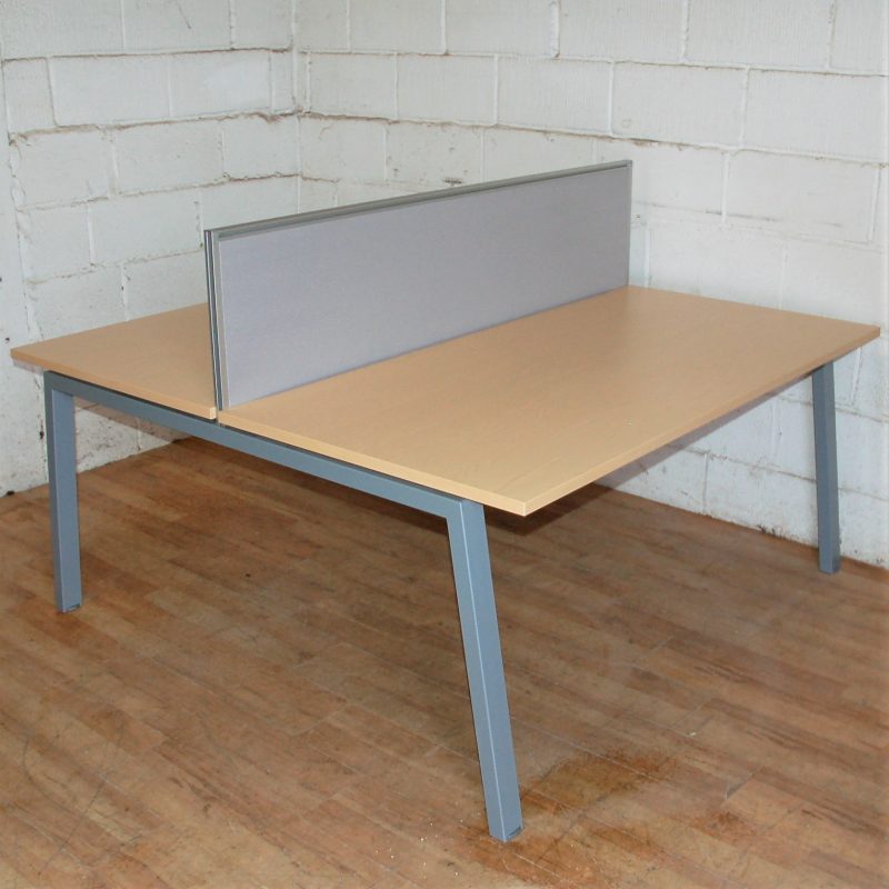 12 Desks Bench Desking Maple Silver Grey 11151