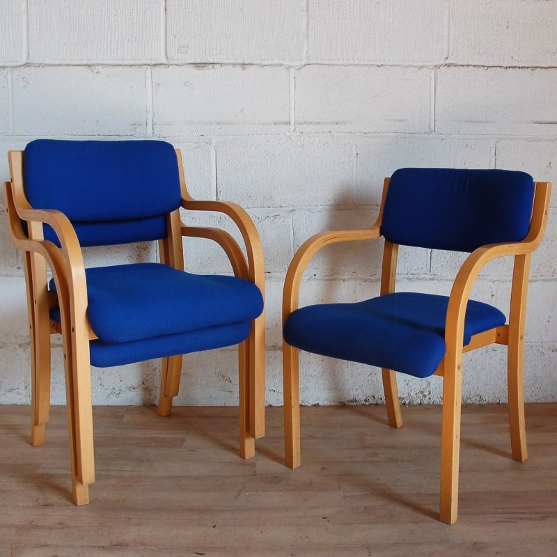 Stacking Chair Oak Blue 1123
