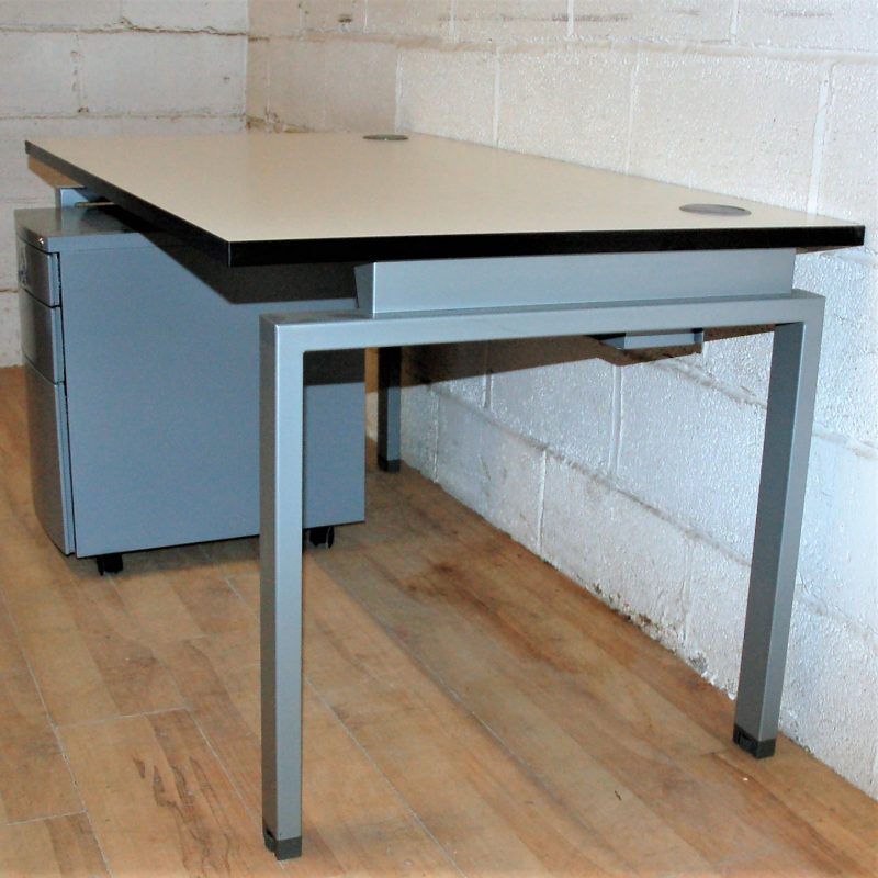 White Walnut Silver Desk 140cm 11189
