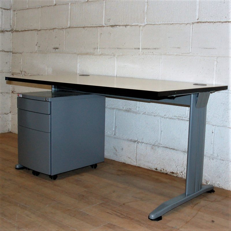 White Walnut Silver Desk 140cm 11190