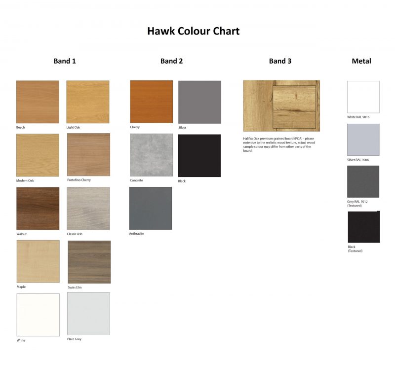 Hawk Colour chart