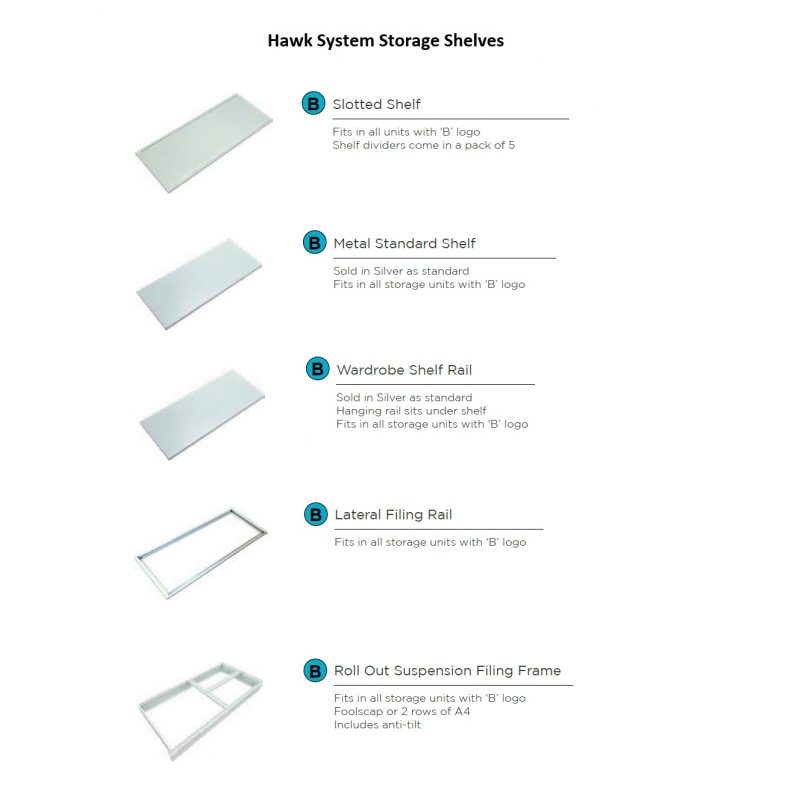 Hawk System Storage Shelf Options