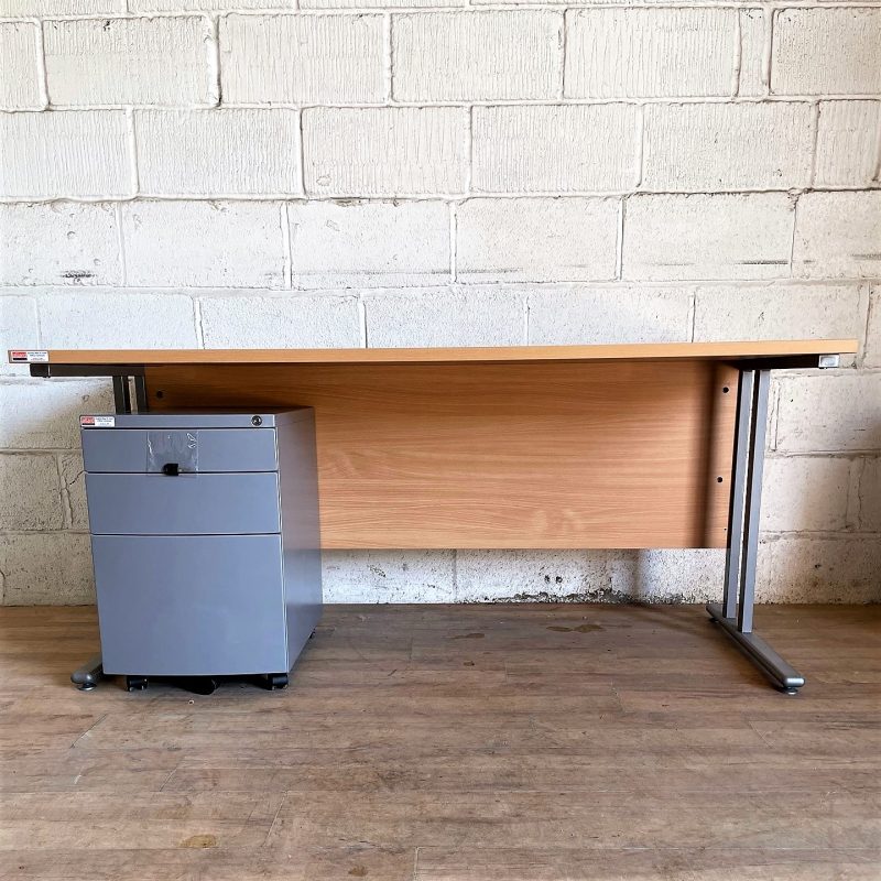 Desk with Mobile Pedestal Beech 11202