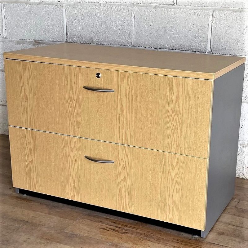 Lateral Side Filing Cabinet Oak Grey 6137