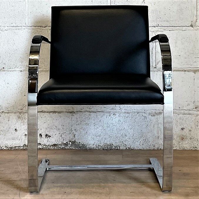KNOLL BRNO Flat Bar Chair black leather 1143