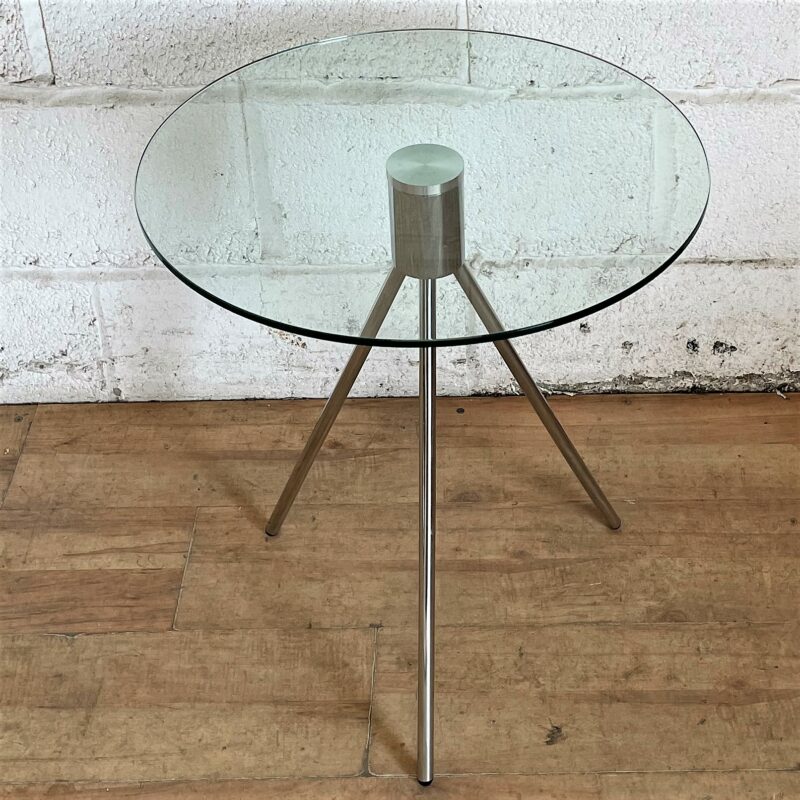 Glass and Chrome Circular Coffee Occasional Table 15150