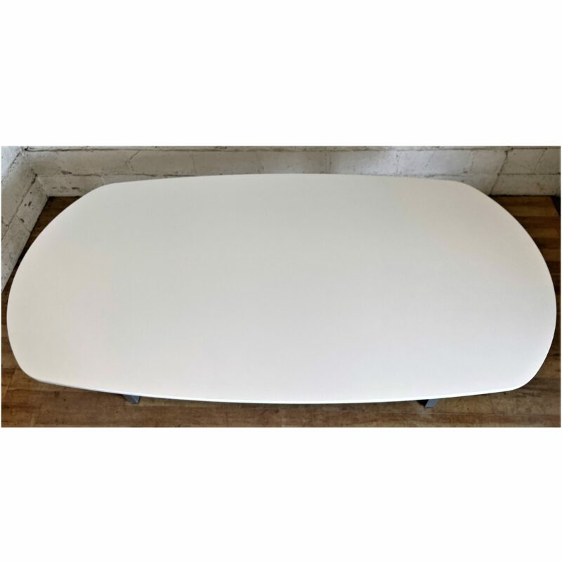 White Boat Shaped Boardroom Table 240x120cm 15147