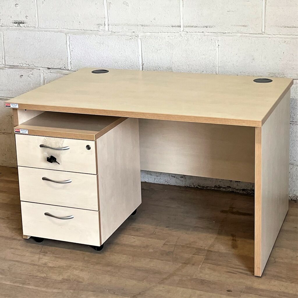 Maple Desk and Pedestal 11245