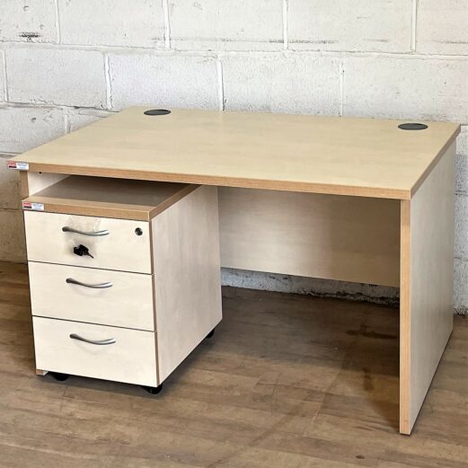 Maple Desk and Pedestal 11245