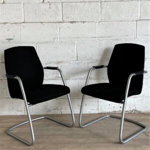 PAIR of Cantilever Visitors Chair Black 1150