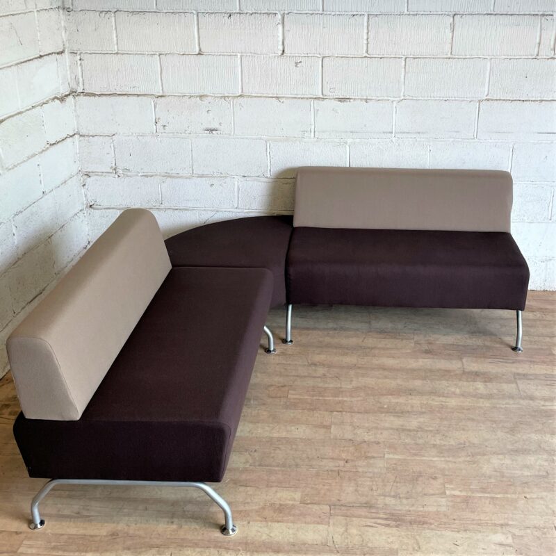 Large 4 Piece Sofa Reception Break-Out Seating Brown Tan 3055