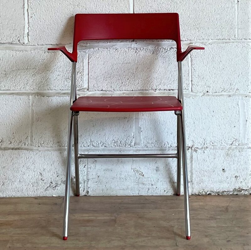 Set of 4 ACTIU Plek Folding Chair Red 1154