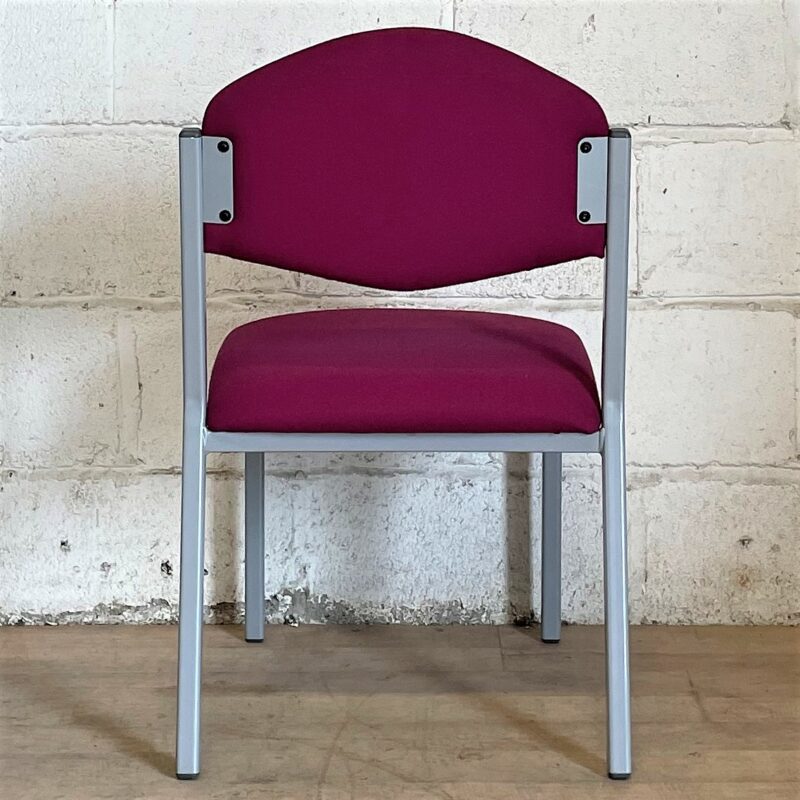 Set of 4 Stackable Deep Fuchsia Visitors Chair 1153