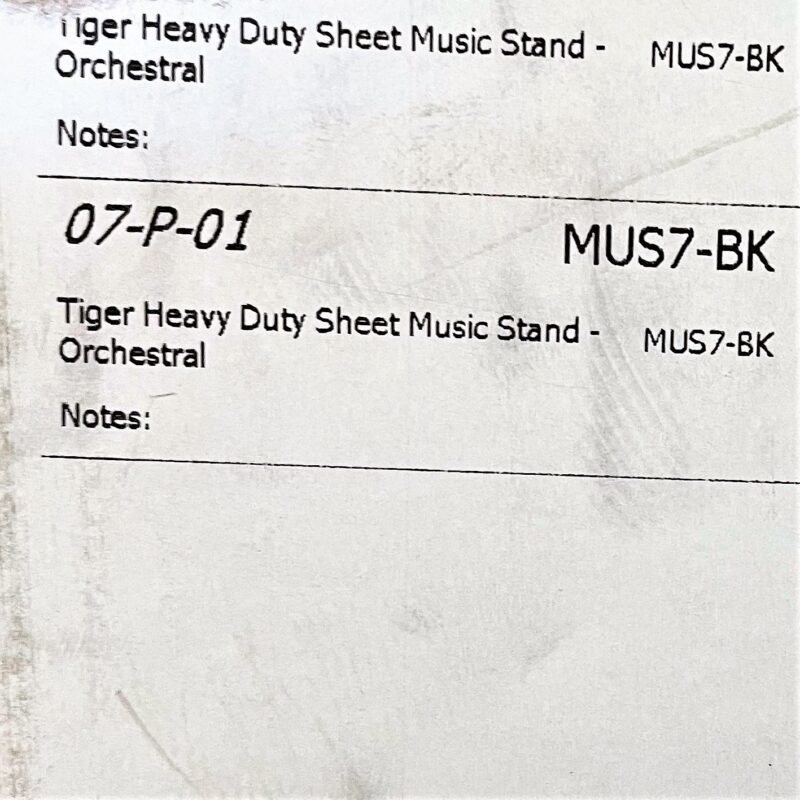 TIGER MUS7-BK Orchestral Sheet Music Stand 9127