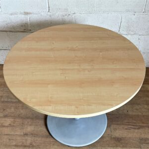 Circular Pedestal Meeting Canteen Table Maple 15167