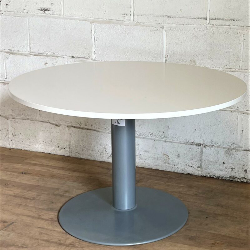 Circular Pedestal Meeting Canteen Table White 15166