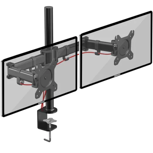 Double Monitor Arm Black Desk-Clamp 15195