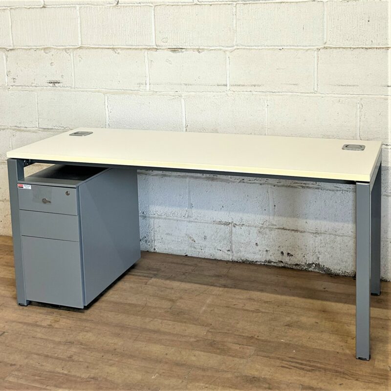 Bench Desk 60cm Deep White Silver 11287