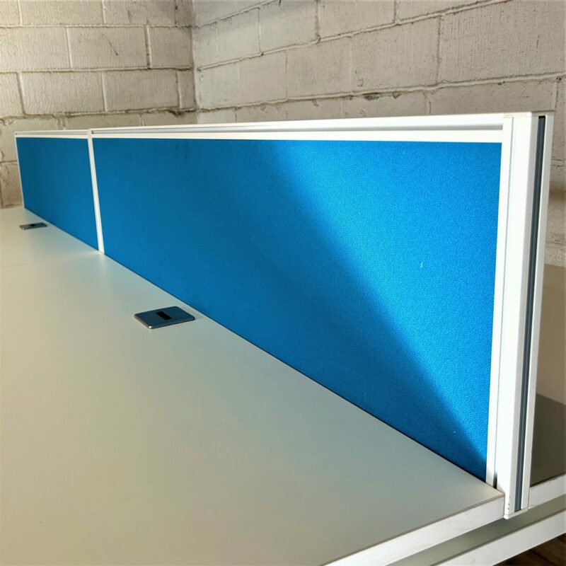 4person Bench Desk White Blue 11295