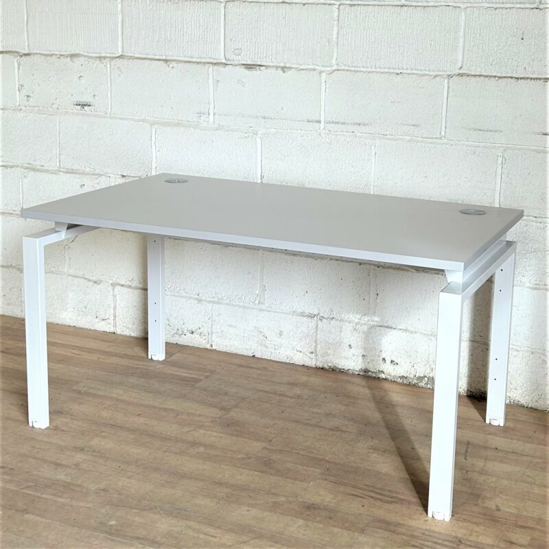 Bench Style Workstation Desk White Light Grey 11290