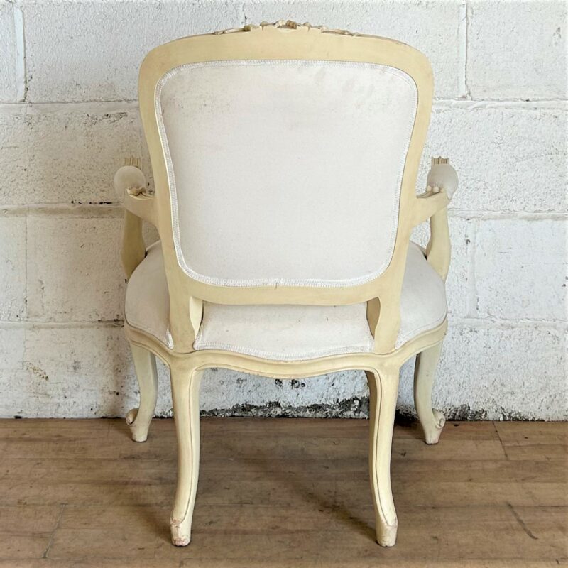 French Regency Style Louise Armchair White Cream 9187