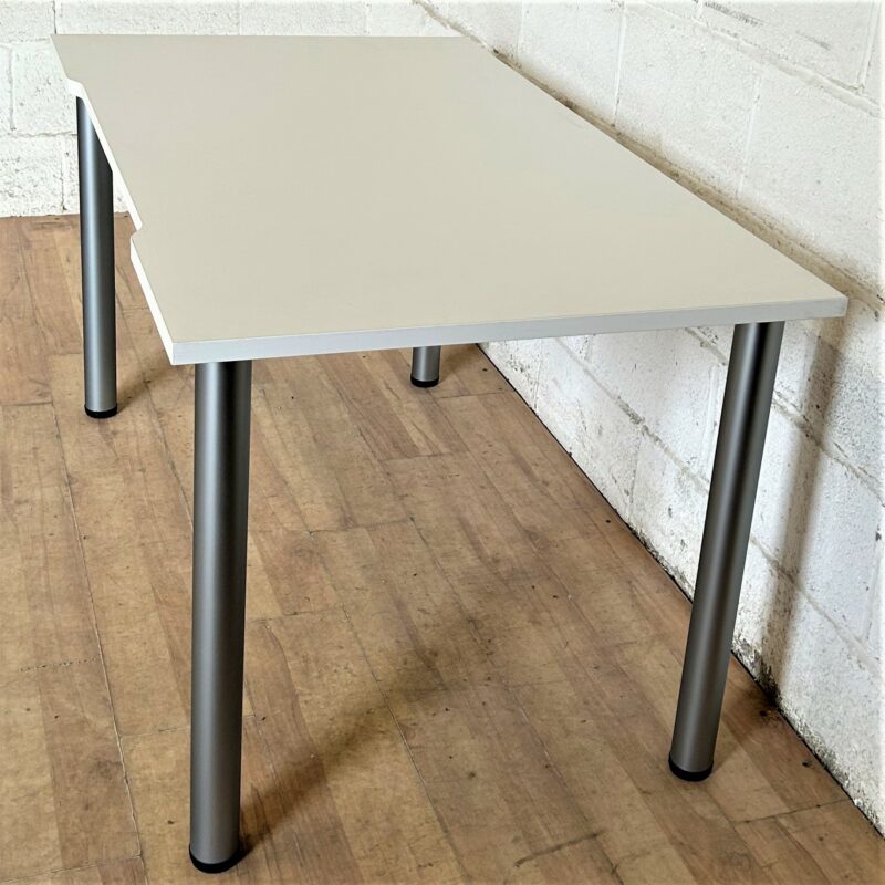 Multi Purpose Table White Silver 140x80cm 15214