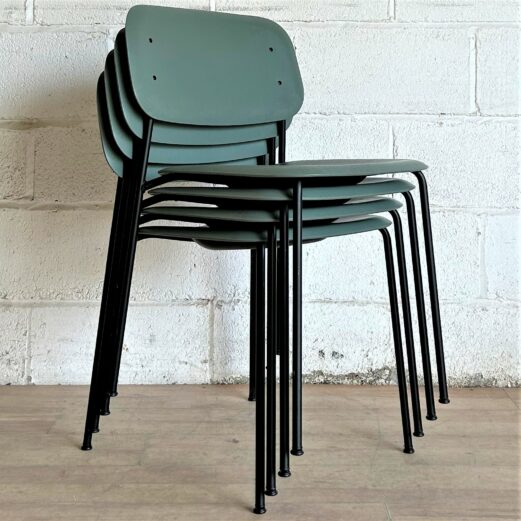 Set of 4 HAY Soft Edge 40 Dark Green Chairs 1183