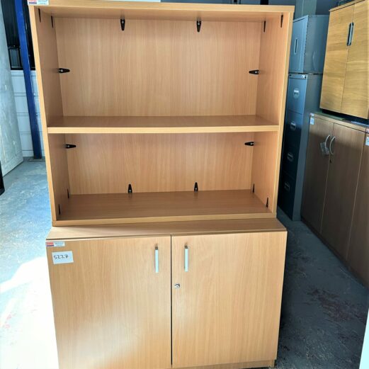 Beech Cupboard with Bookcase Display Unit 5227