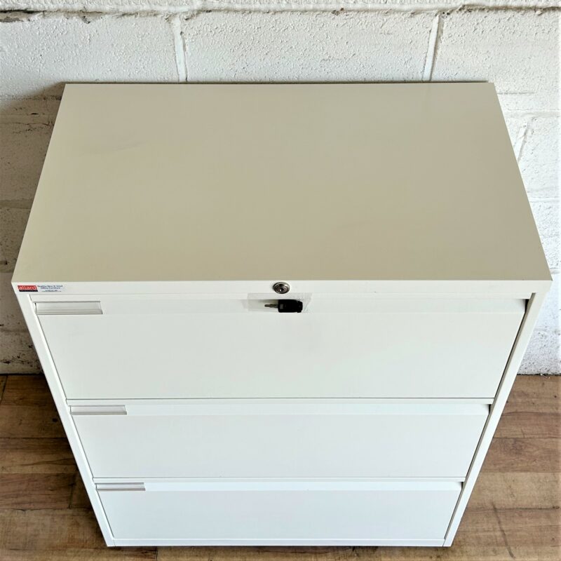 BISLEY 3dwr Lateral Side Filing Cabinet White 6173