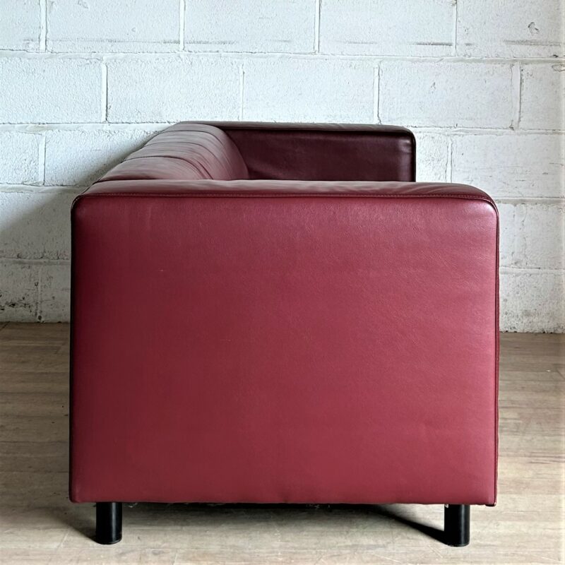 Burgundy Eco-Leather 3 Seat Sofa 3079