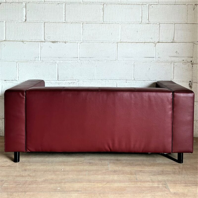 Burgundy Eco-Leather 3 Seat Sofa 3079