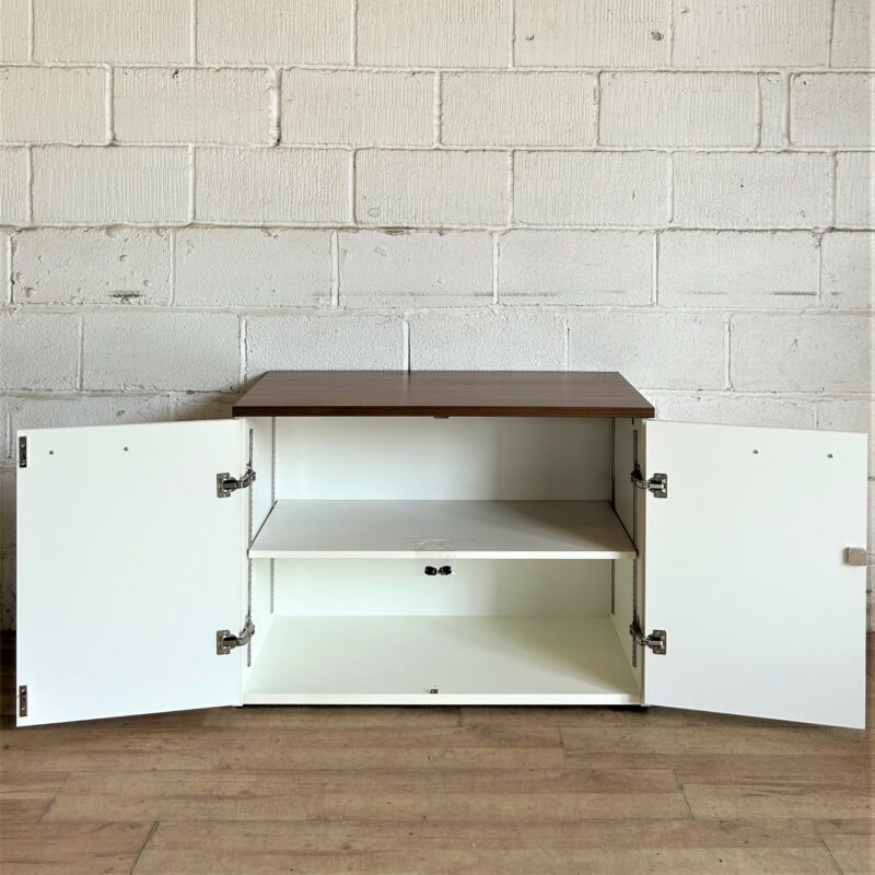 Desk-Hi Cupboard White Walnut 100cmW 5249